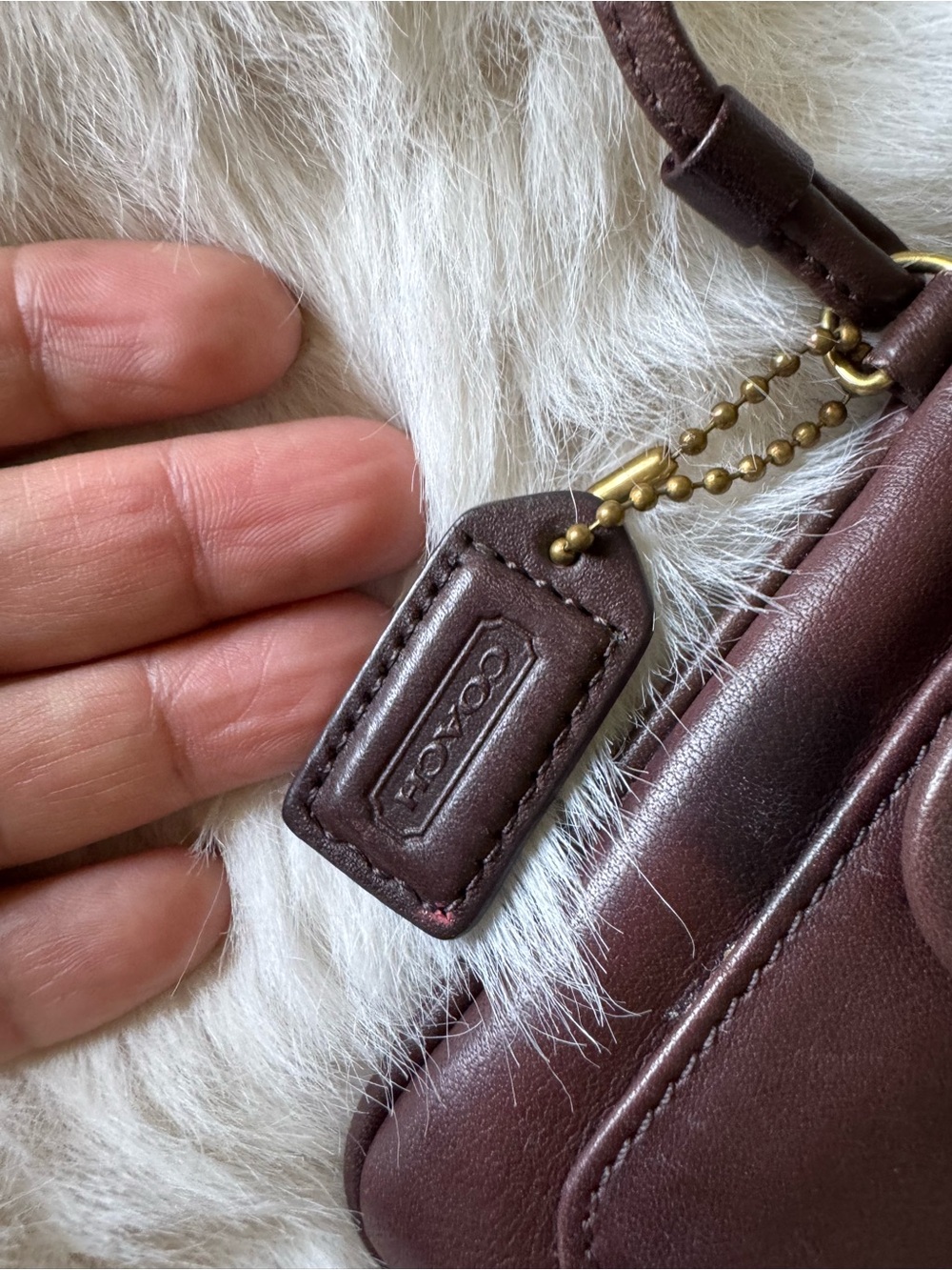 Coach Dark Brown Leather Turnlock Wristlet - Picture 13 of 14